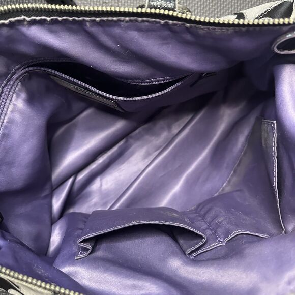 Coach Poppy Signature Black And Grey Shoulder Tote Bag - Picture 7 of 8